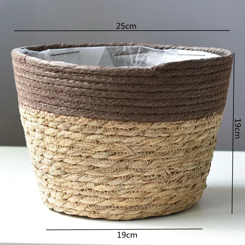 Woven Grass Planter Basket