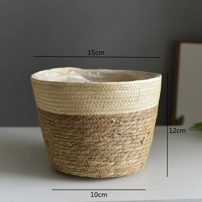 Woven Grass Planter Basket