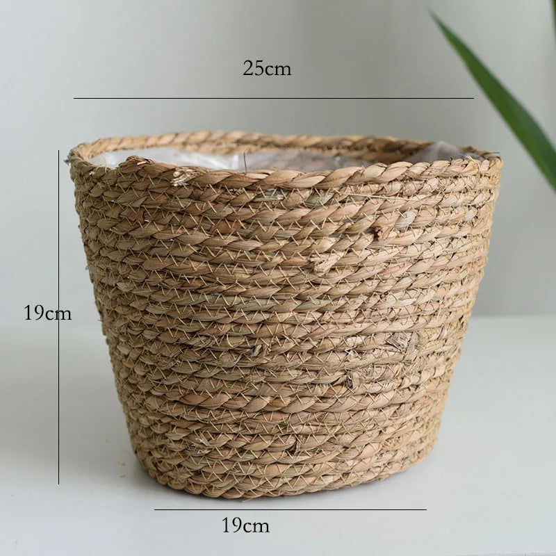 Woven Grass Planter Basket