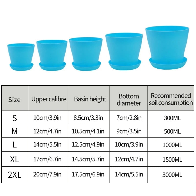 Colorful Plastic Planter Pot with Tray
