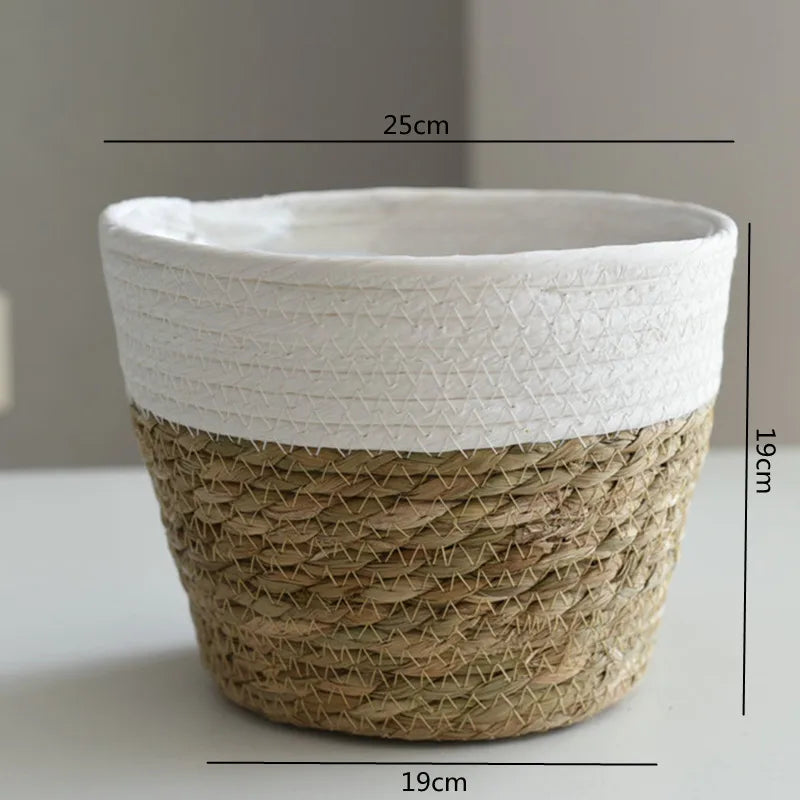 Woven Grass Planter Basket