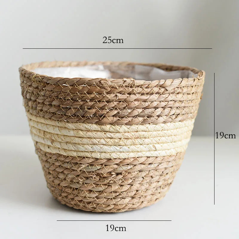 Woven Grass Planter Basket