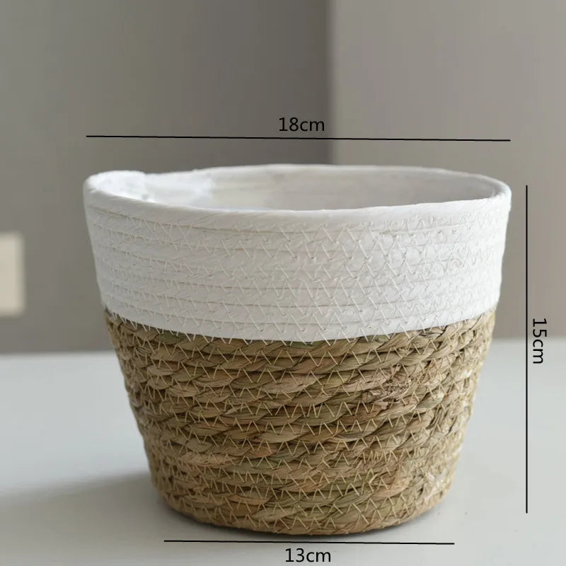 Woven Grass Planter Basket