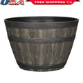 Rustic Whiskey Barrel Planter (20")