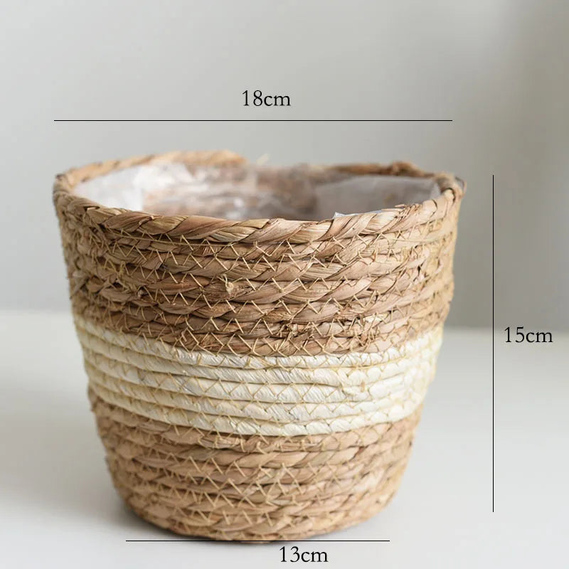 Woven Grass Planter Basket