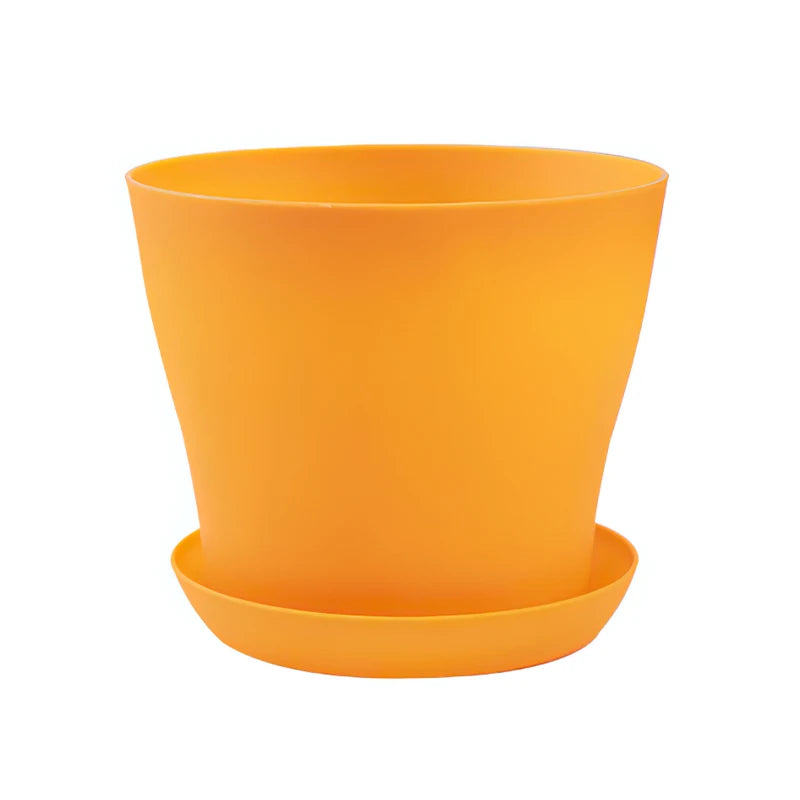 Colorful Plastic Planter Pot with Tray