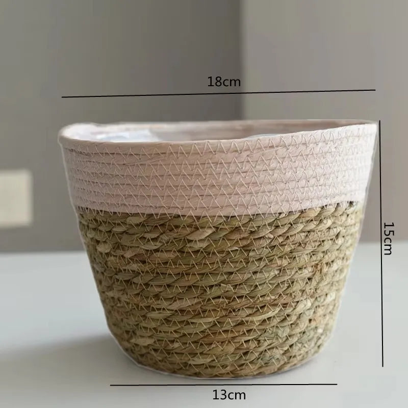 Woven Grass Planter Basket