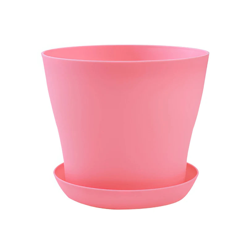 Colorful Plastic Planter Pot with Tray