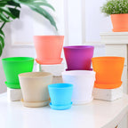 Colorful Plastic Planter Pot with Tray