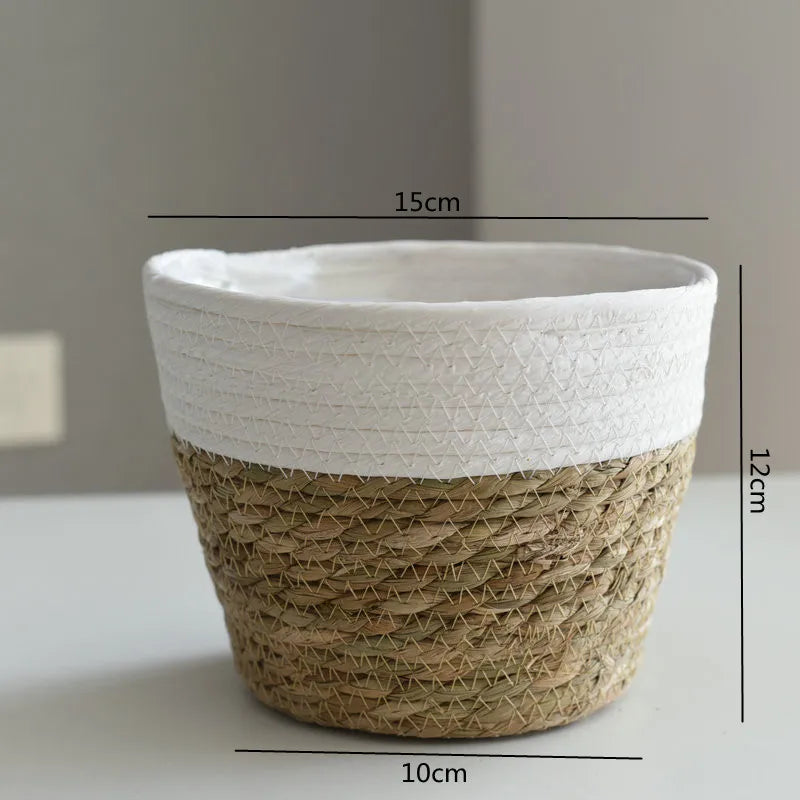 Woven Grass Planter Basket