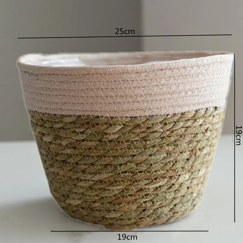 Woven Grass Planter Basket