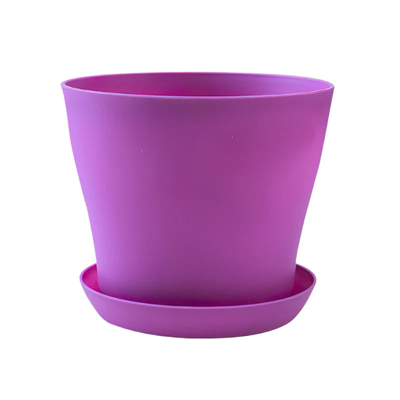 Colorful Plastic Planter Pot with Tray