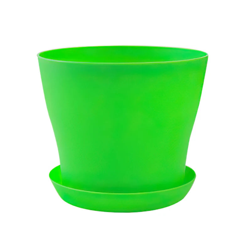 Colorful Plastic Planter Pot with Tray