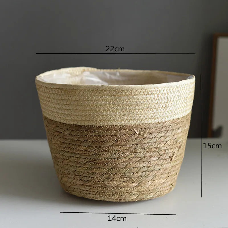 Woven Grass Planter Basket