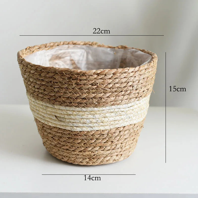 Woven Grass Planter Basket