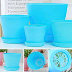 Colorful Plastic Planter Pot with Tray
