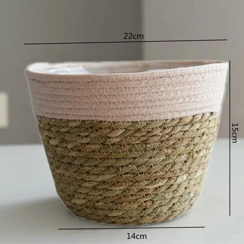 Woven Grass Planter Basket