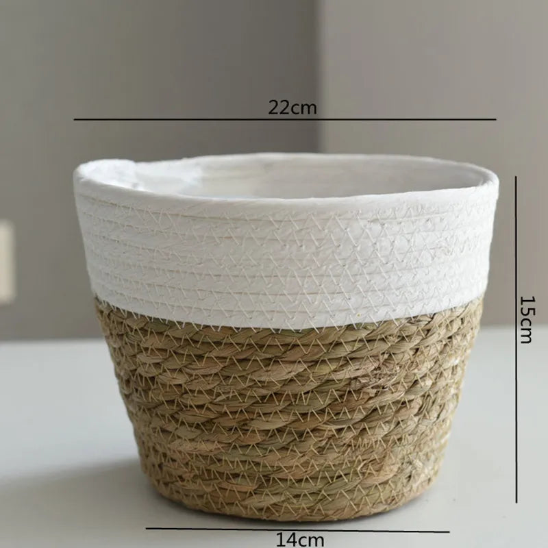 Woven Grass Planter Basket