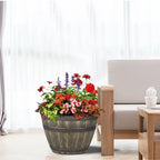 Rustic Whiskey Barrel Planter (20")